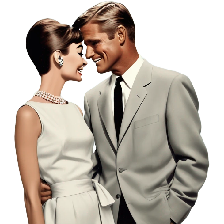 Audrey Hepburn and George peppard breakfast at Tiffany’s  emoji