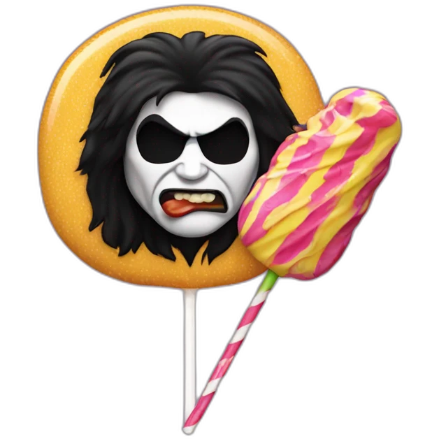 gene simmons with a lollypop emoji