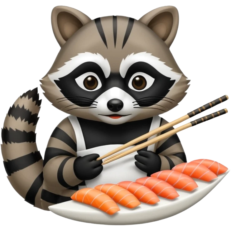 A raccon eating aushi emoji