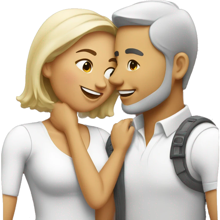 happy couple sharing a kiss emoji