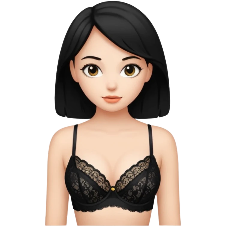 a girl with big boobs wearing a bra emoji