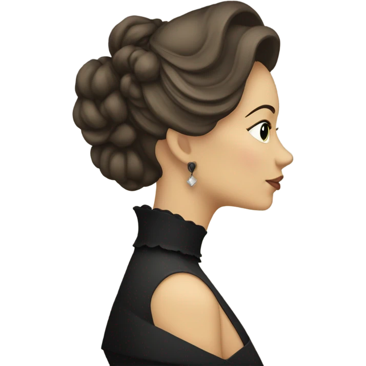 A historical silhouette of a Victorian woman emoji