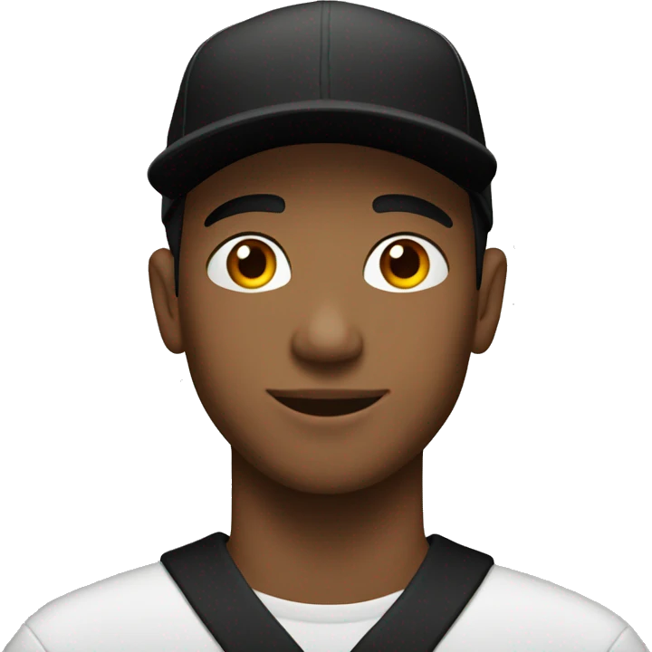  YOUNG MAN WEARING A WHIT BLACK CAP WITH 2014 emoji