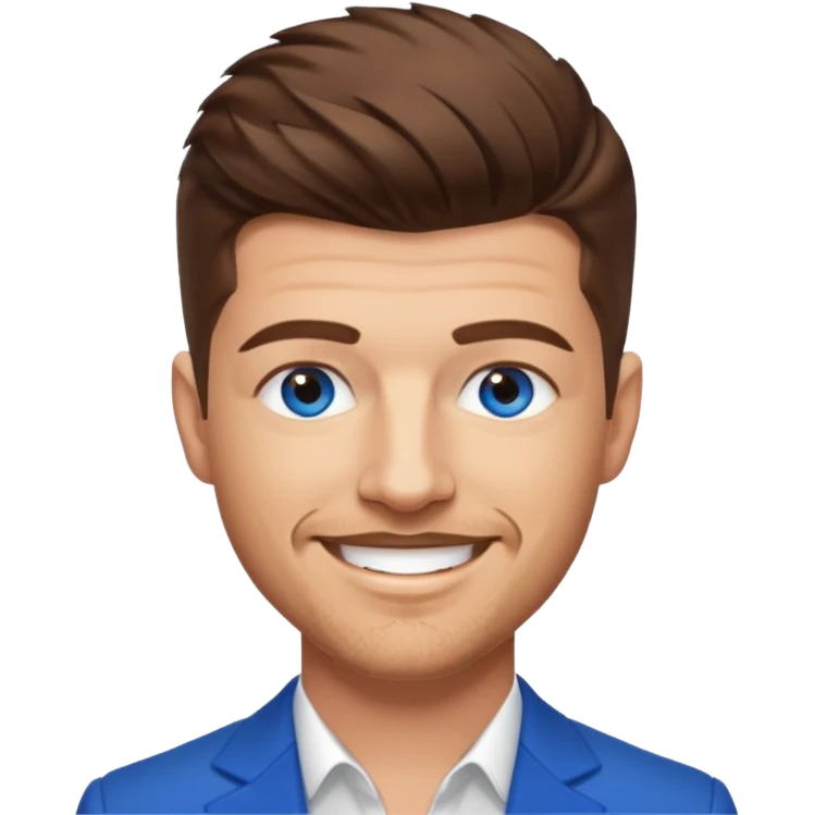 Robin Thicke brown hair, blue eyes emoji