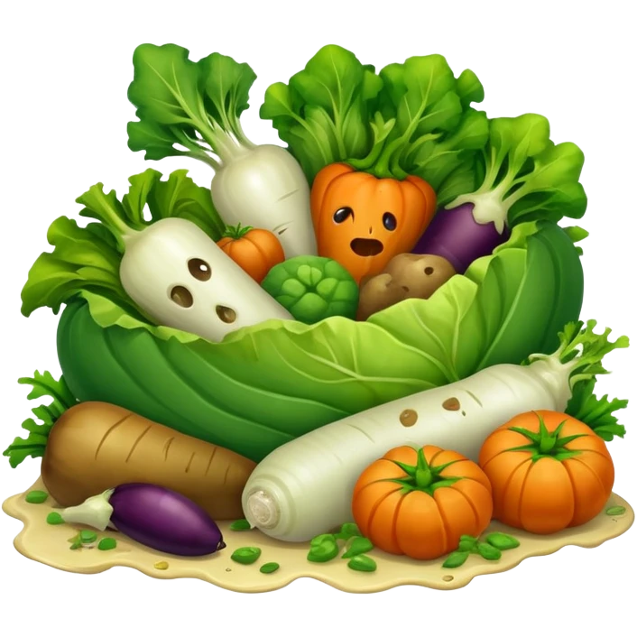 spoiled pile of half eaten vegetables  emoji