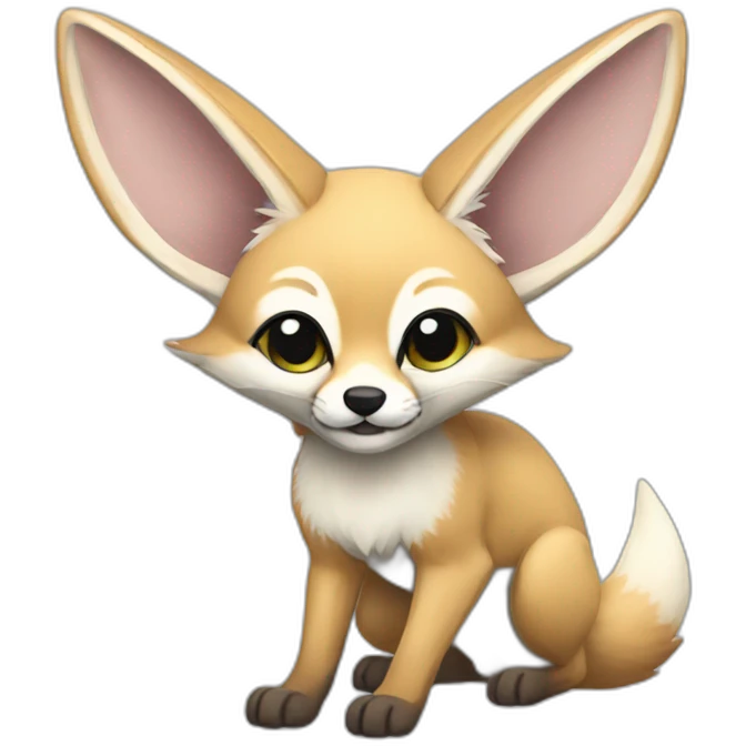 gray fennec fox with antennas emoji