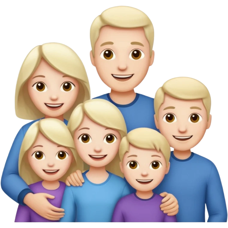 Pale skin family of 6 emoji