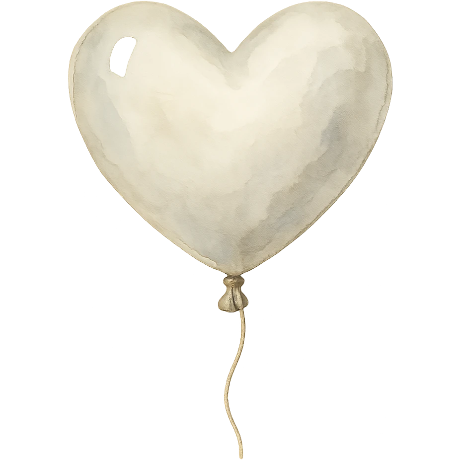 heart balloon white glossy emoji