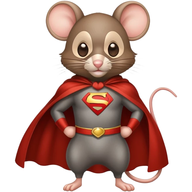 mouse wearing superhero costume emoji