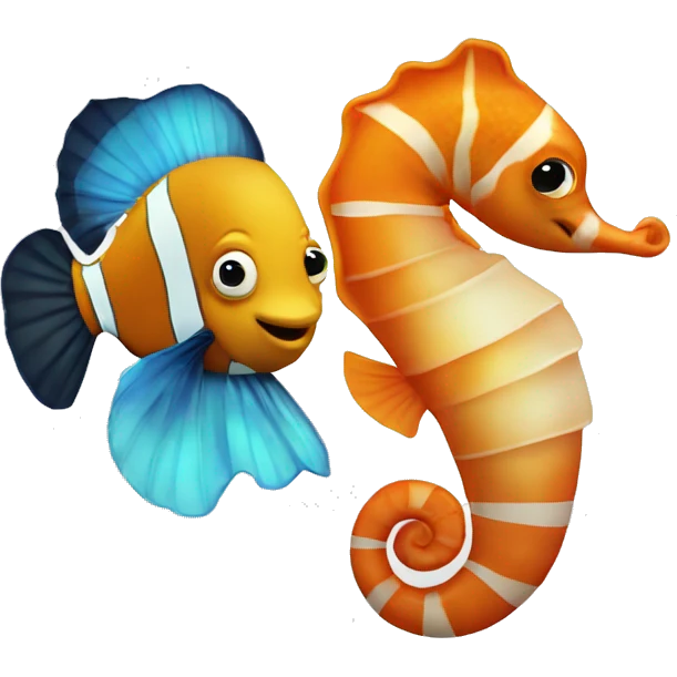Seahorse with a clownfish emoji