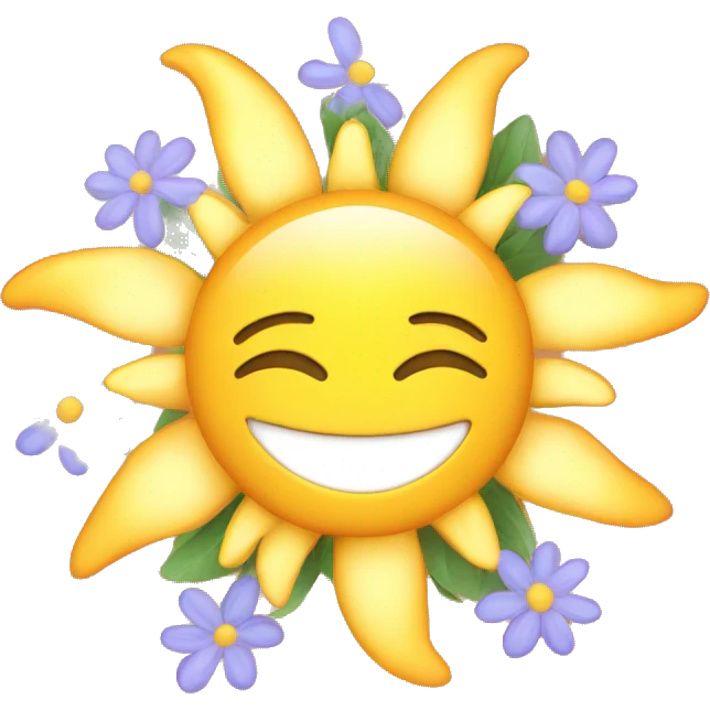 shining sun with flowers emoji