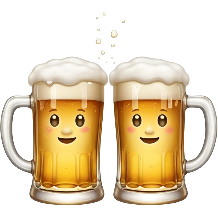 two beer mugs clinking together in a toast emoji