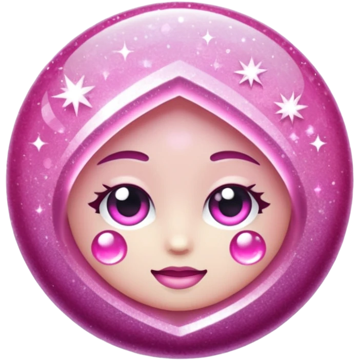 glitter cristal rosa shock emoji