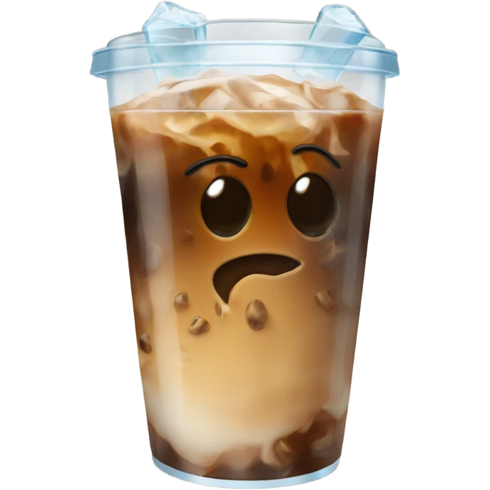 iced coffee with ice in a see through cup emoji