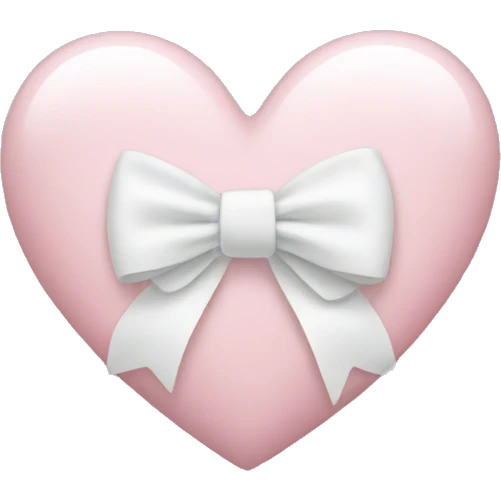 Light pink heart with white bow on it emoji