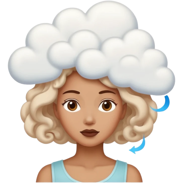 woman with a thought cloud above her head emoji