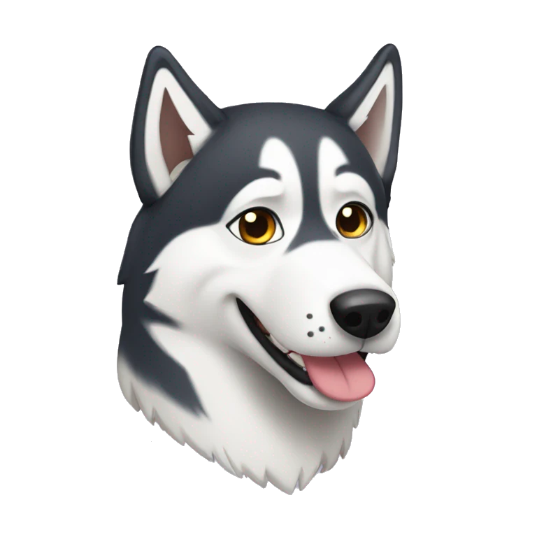 Husky wearing classes emoji