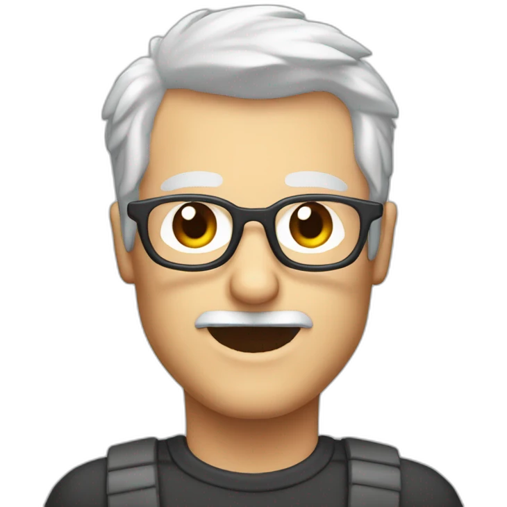 Pixel Art Emoji 44 ear old Guy Bears Glases blond red Hair and blue eyes emoji