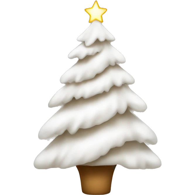 White Christmas tree with light brown decoration emoji