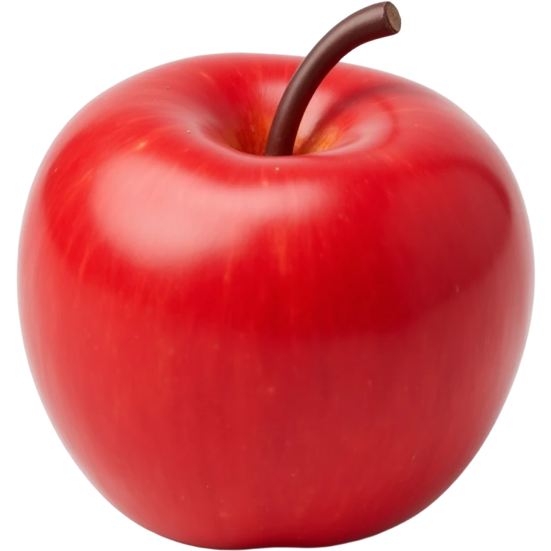 realistic glossy red apple icon with subtle shadows and highlights in skeuomorphism style emoji
