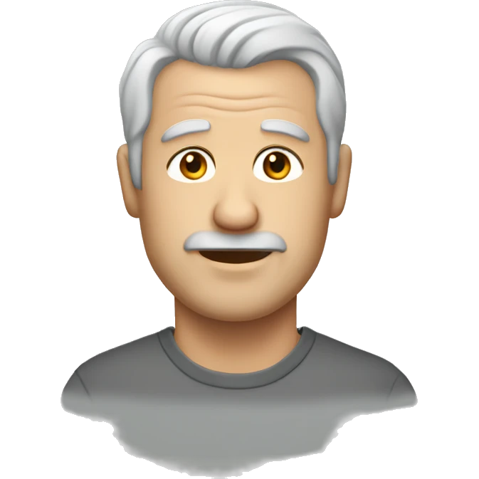 Middle aged white male with thinning grey hair emoji