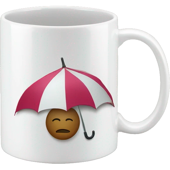 Coffee mug with a umbrella  emoji
