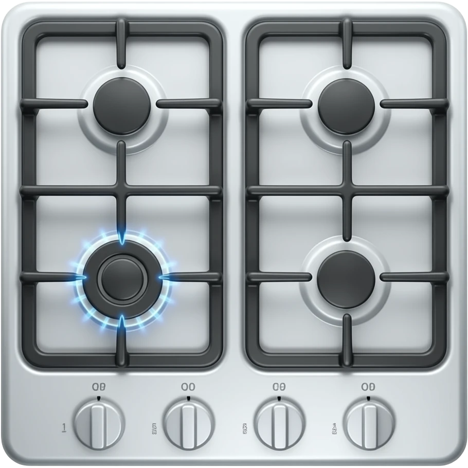 cooktop gas burner and electric burner emoji