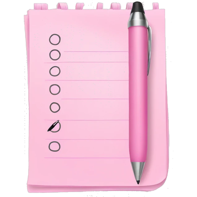 Light pink to do list with pen emoji