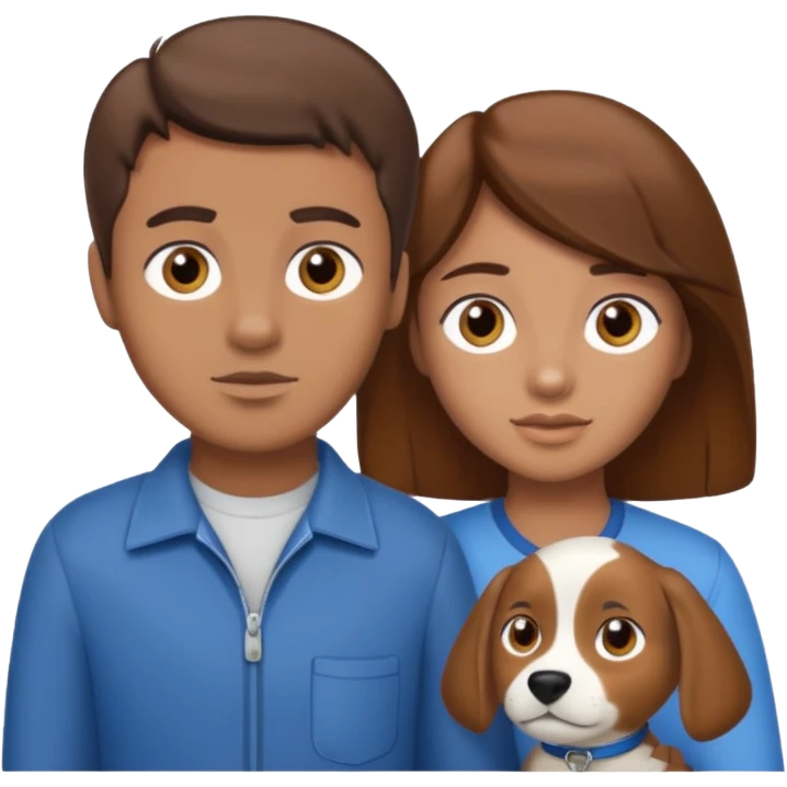 bluey bingo and a girl with brown hair brown eyes and tan emoji