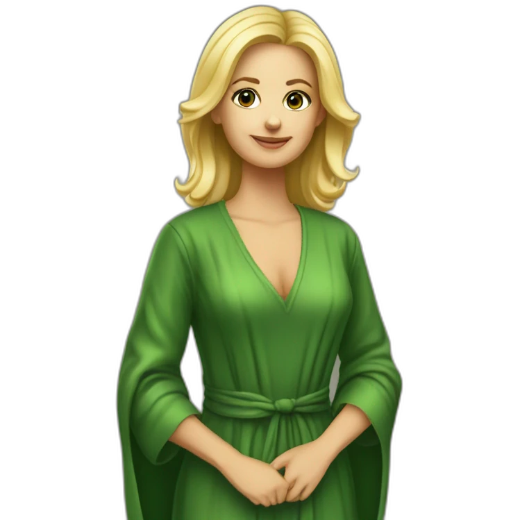 une avocate blonde avec la robe d'avocate emoji