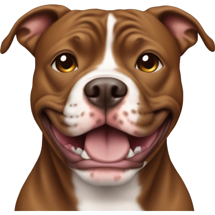 brown pitbull smiling emoji
