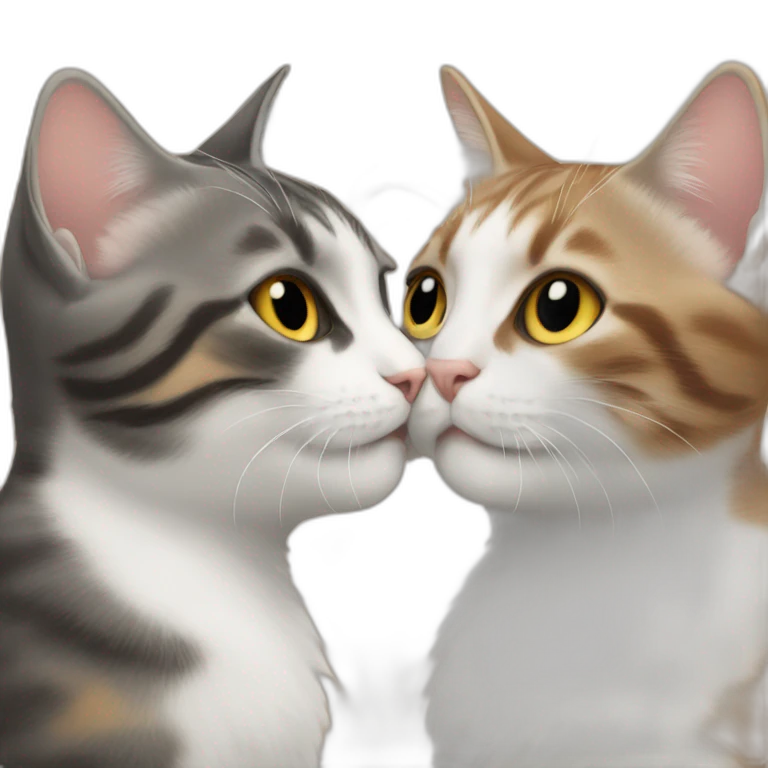 Two cats kissing emoji