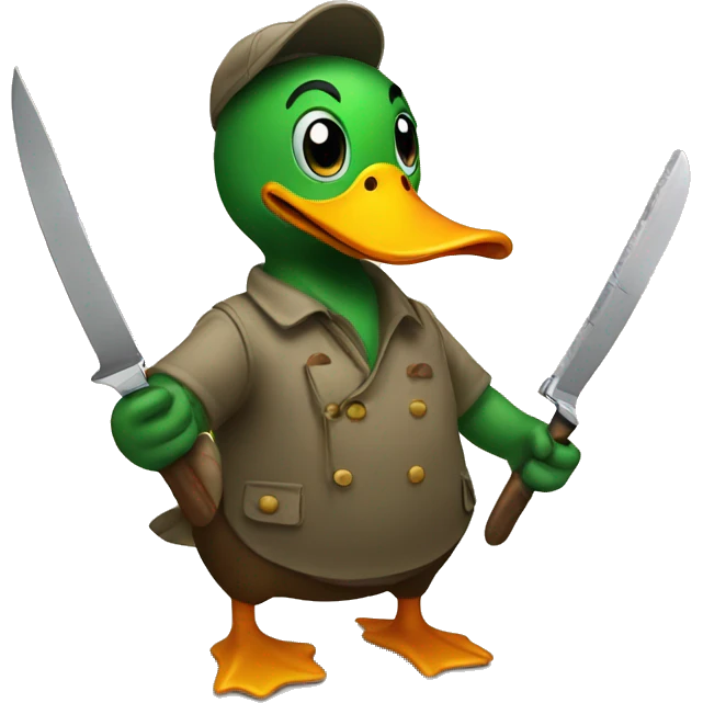 duck with a knife  emoji