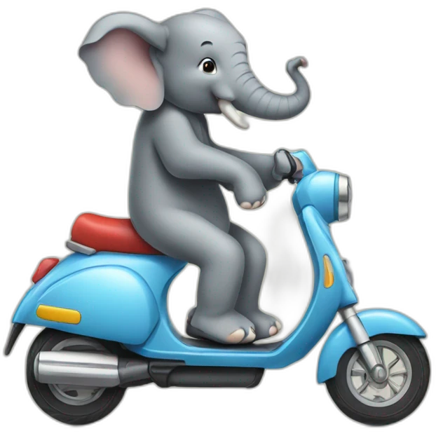 elephant riding scooter emoji