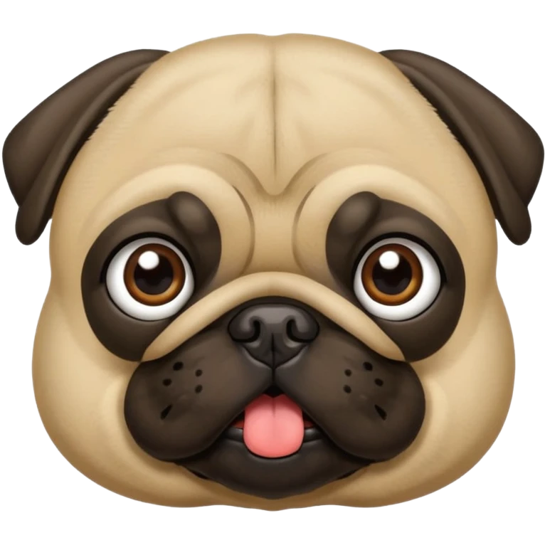 Pug fofo com pote de ração sem nada dentro emoji
