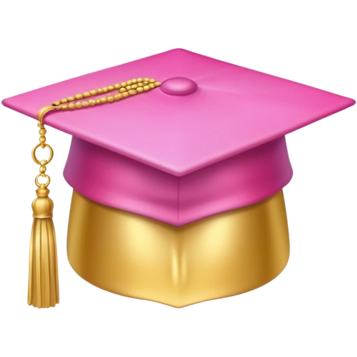 Pink light gradient gradation hat with gold tassel emoji