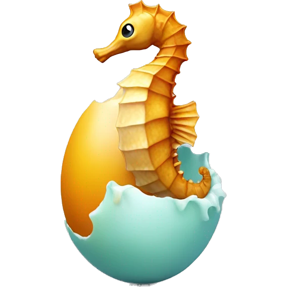 Seahorse standing on an egg emoji