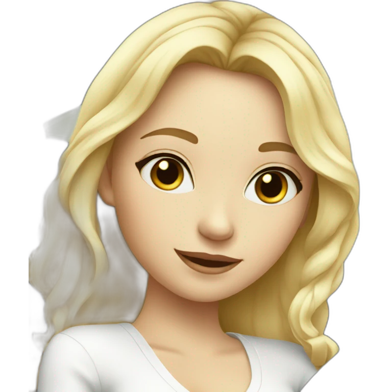 cute blonde girl in a white BMW car emoji