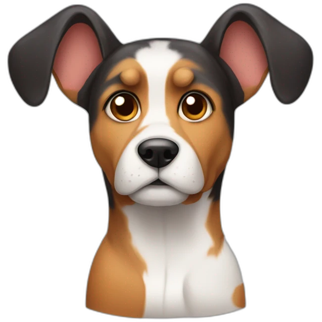 tri colored dog with floppy ears emoji