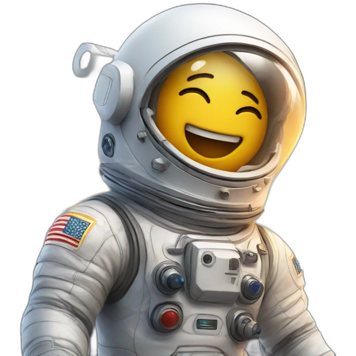 Cute exploding astronaut emoji
