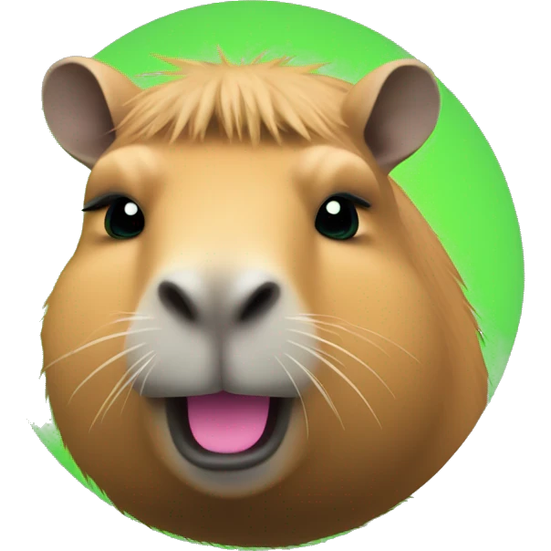 Neon green capybara emoji