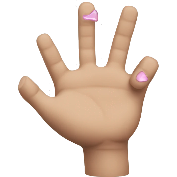 A rock on hand with super tiny index and pinky fingers emoji