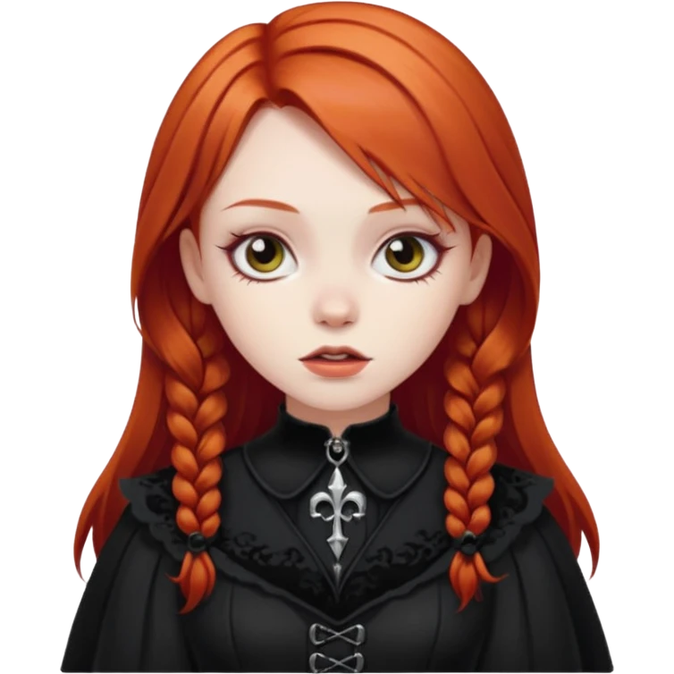 red headed girl with ghotic clothes emoji