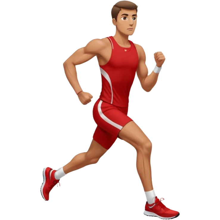 make a tall male runner in red emoji