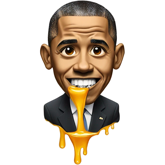 obama with honey coming out its mouth emoji