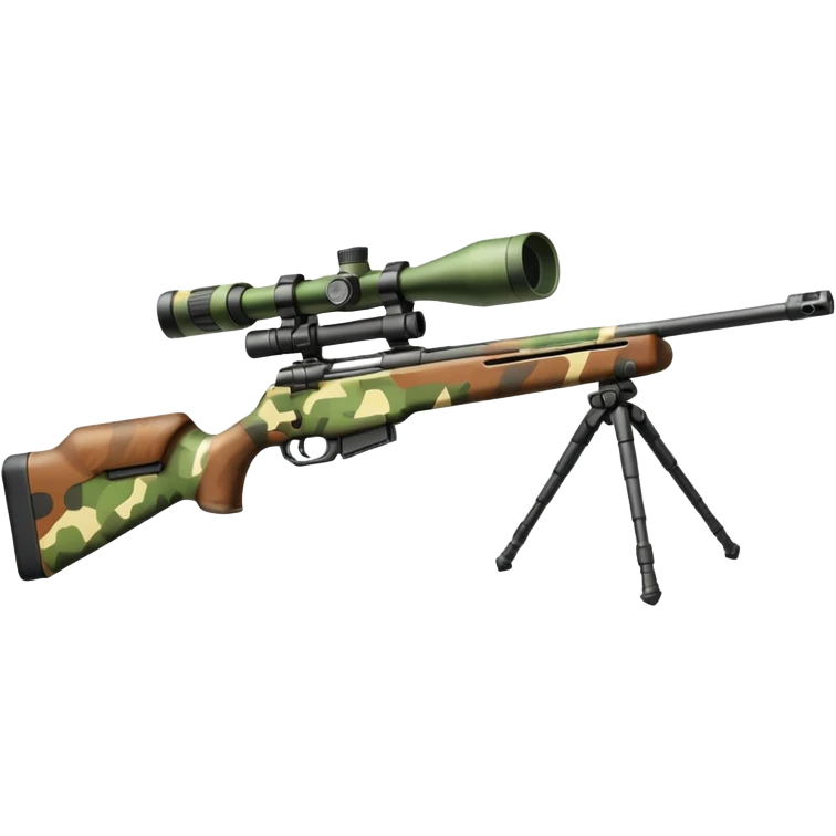 sniper rifle with camouflage pattern emoji