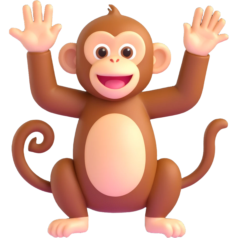 a happy monkey waving emoji