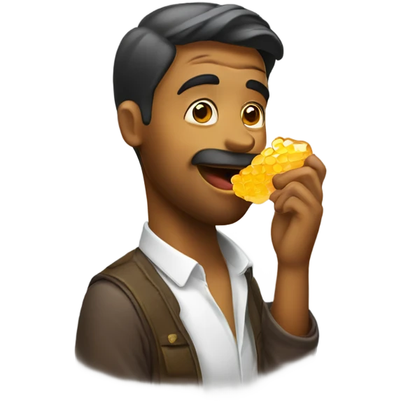 A man licking honey  emoji
