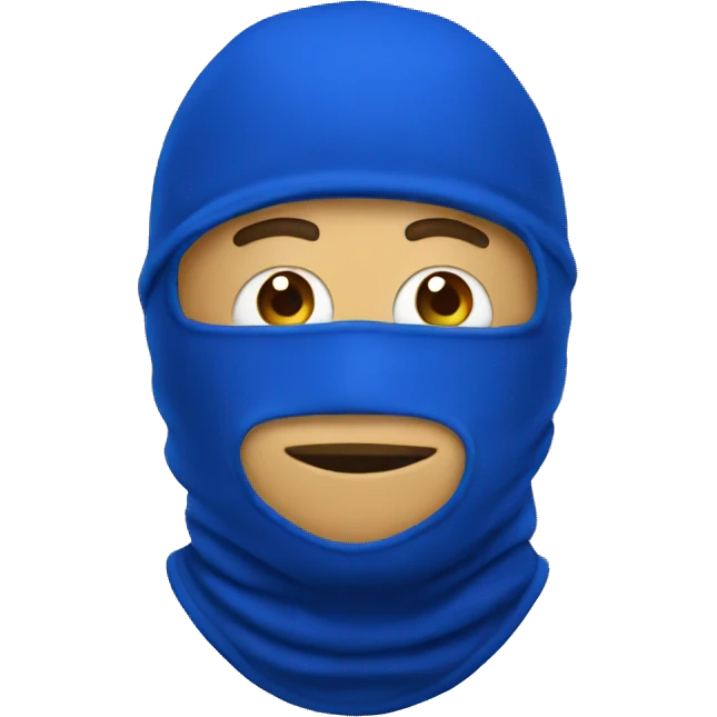 Royal Blue balaclava with human face emoji