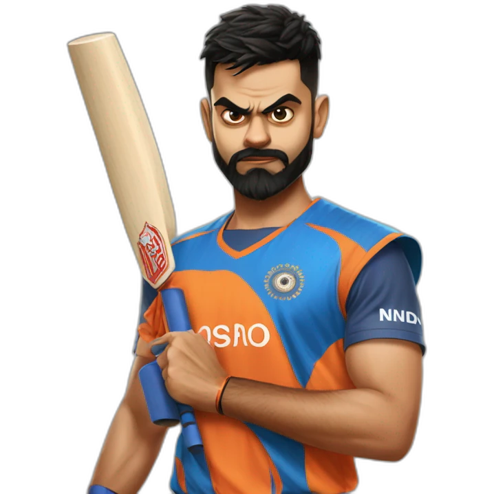 Virat kohli with agression emoji